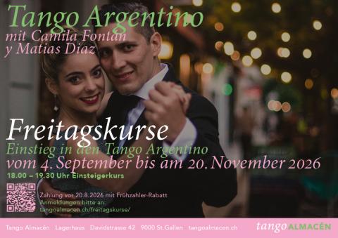 Endlich Tangotanzen lernen in St. Gallen beim Tangolehrer Matias Diaz im Tangoclub Almacén